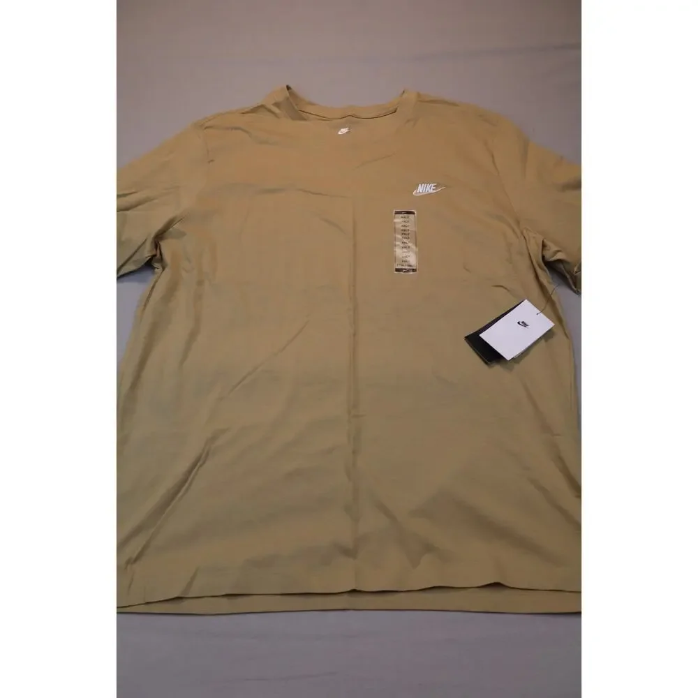 NEW Nike Sportswear Club Men's Tan Short Sleeve Crew Neck T Shirt Tee XXL Tall